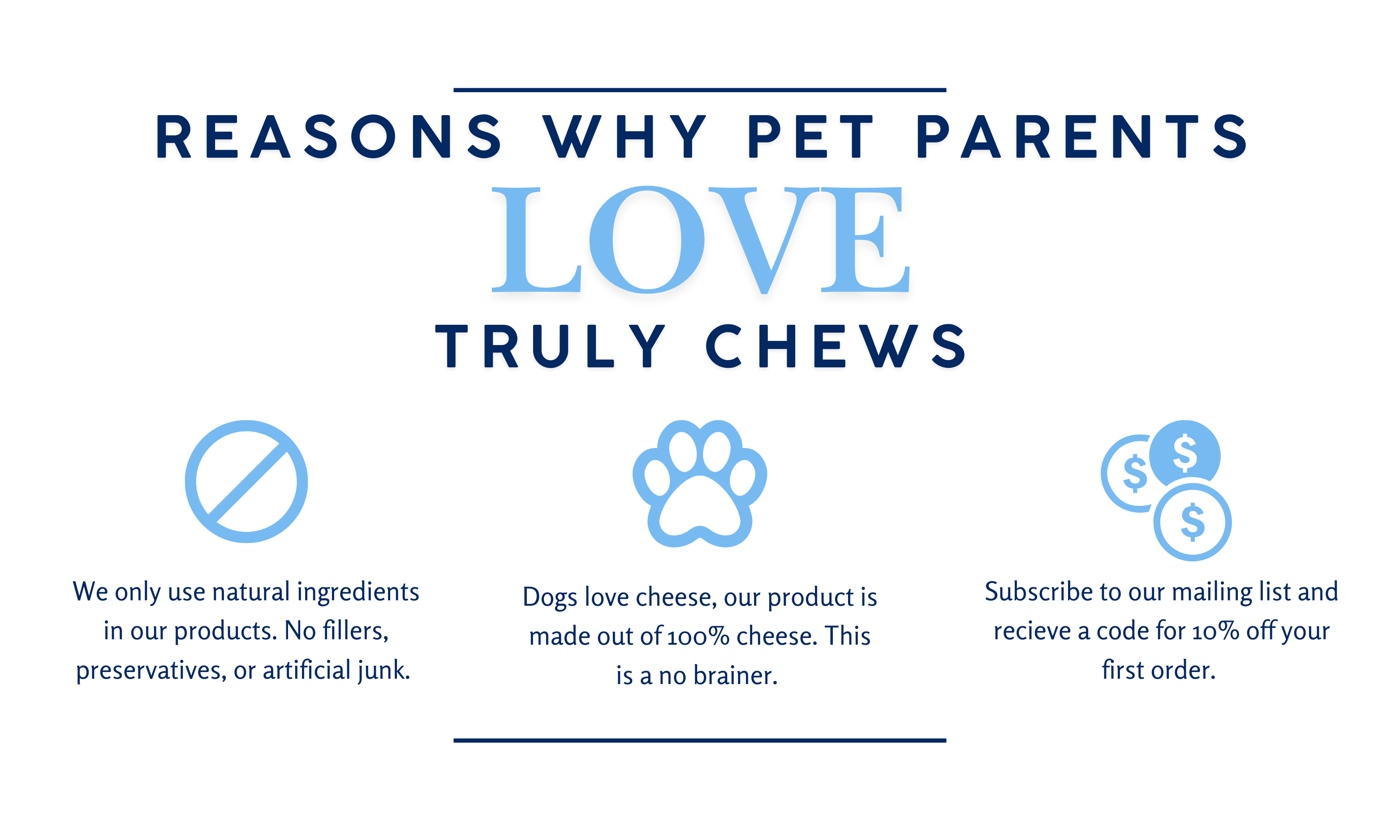 Natural ingredients, no fillers, preservatives, or artificial junk. Made out of 100% cheese. 10% off first order.